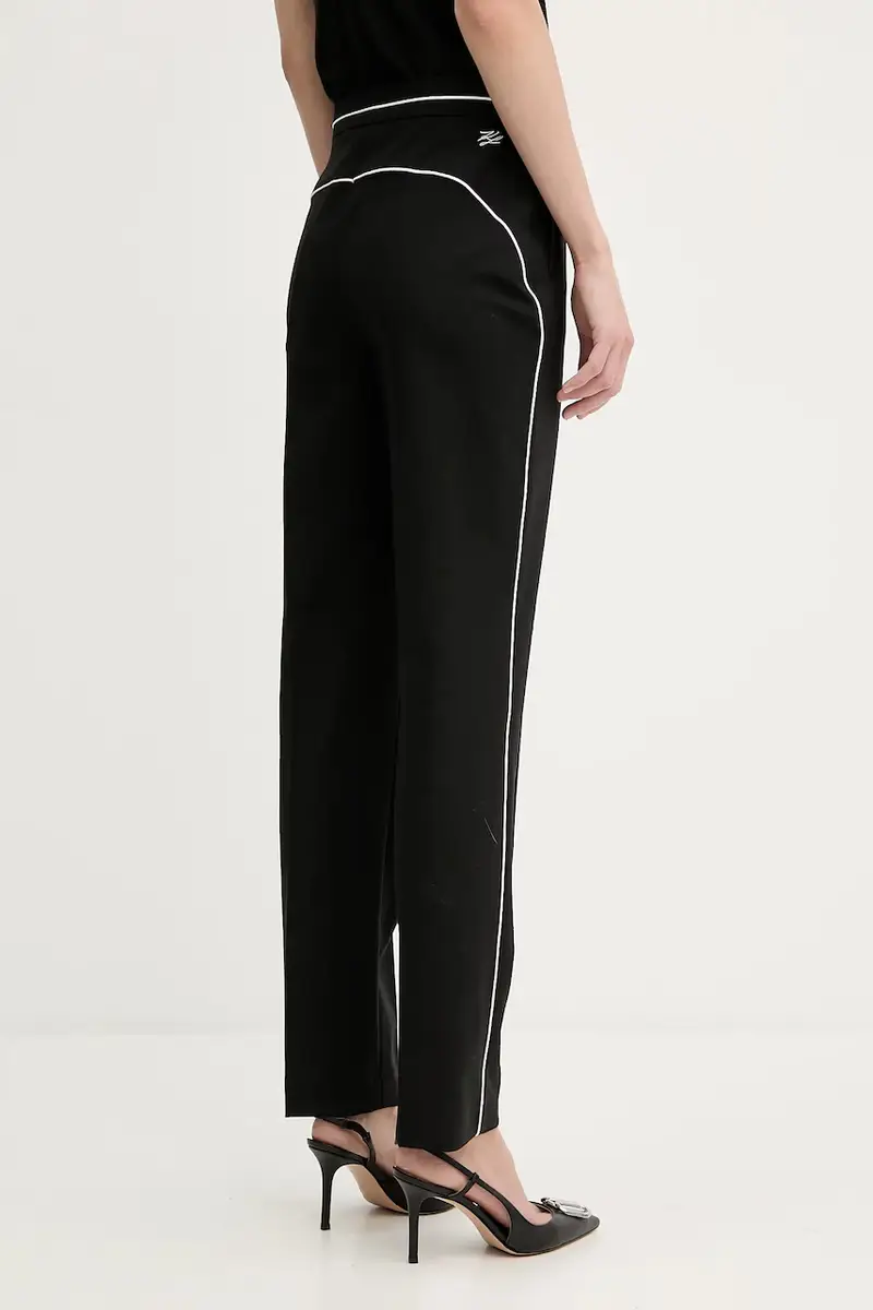 pantaloni in misto lana donna colore nero A3W10094 miniatura 3