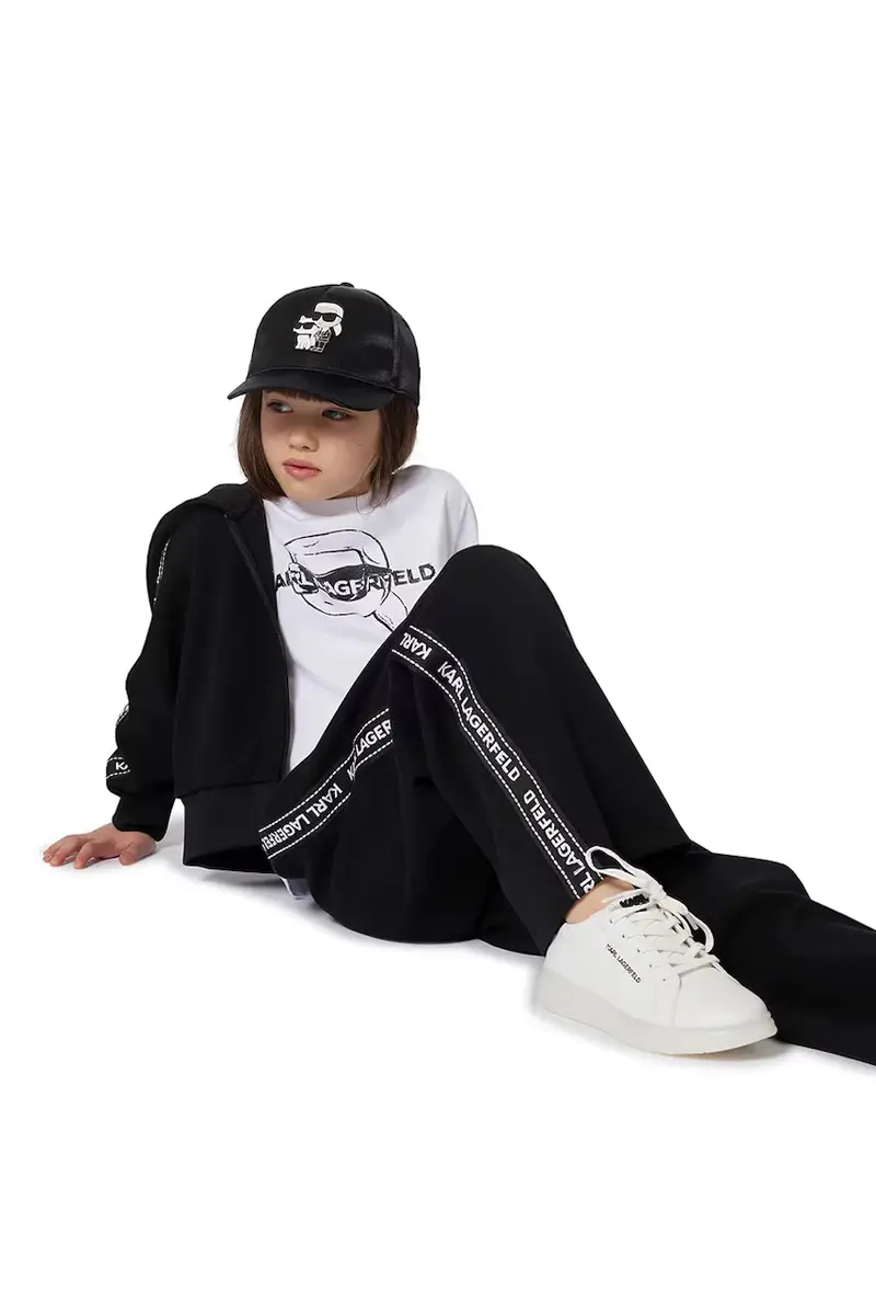 pantaloni tuta bambino/a colore nero con applicazione Z30597 miniatura 5