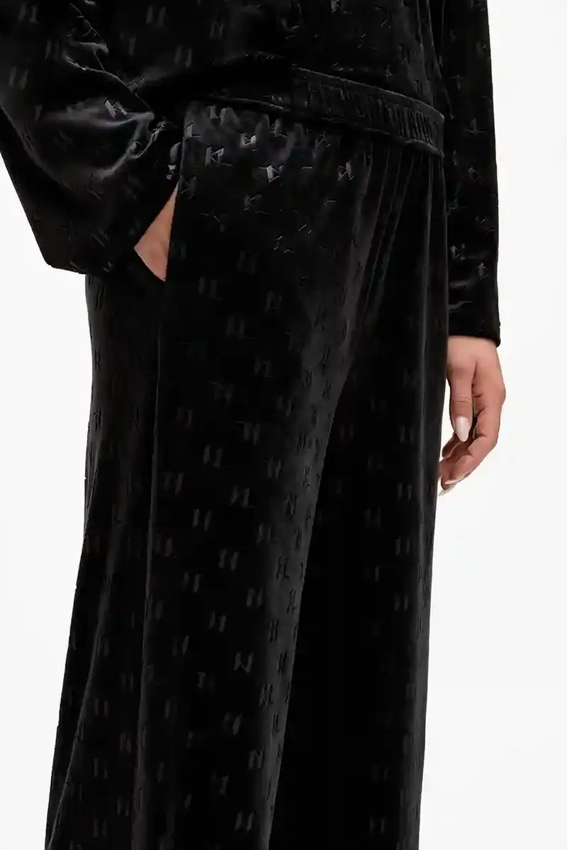 pantaloni tuta di cotone donna colore nero A4W44008 miniatura 2