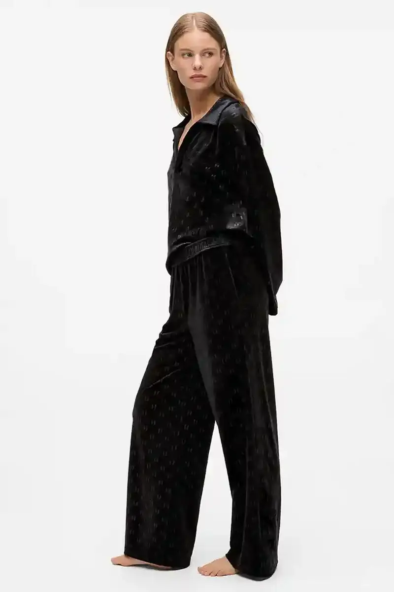 pantaloni tuta di cotone donna colore nero A4W44008 miniatura 3