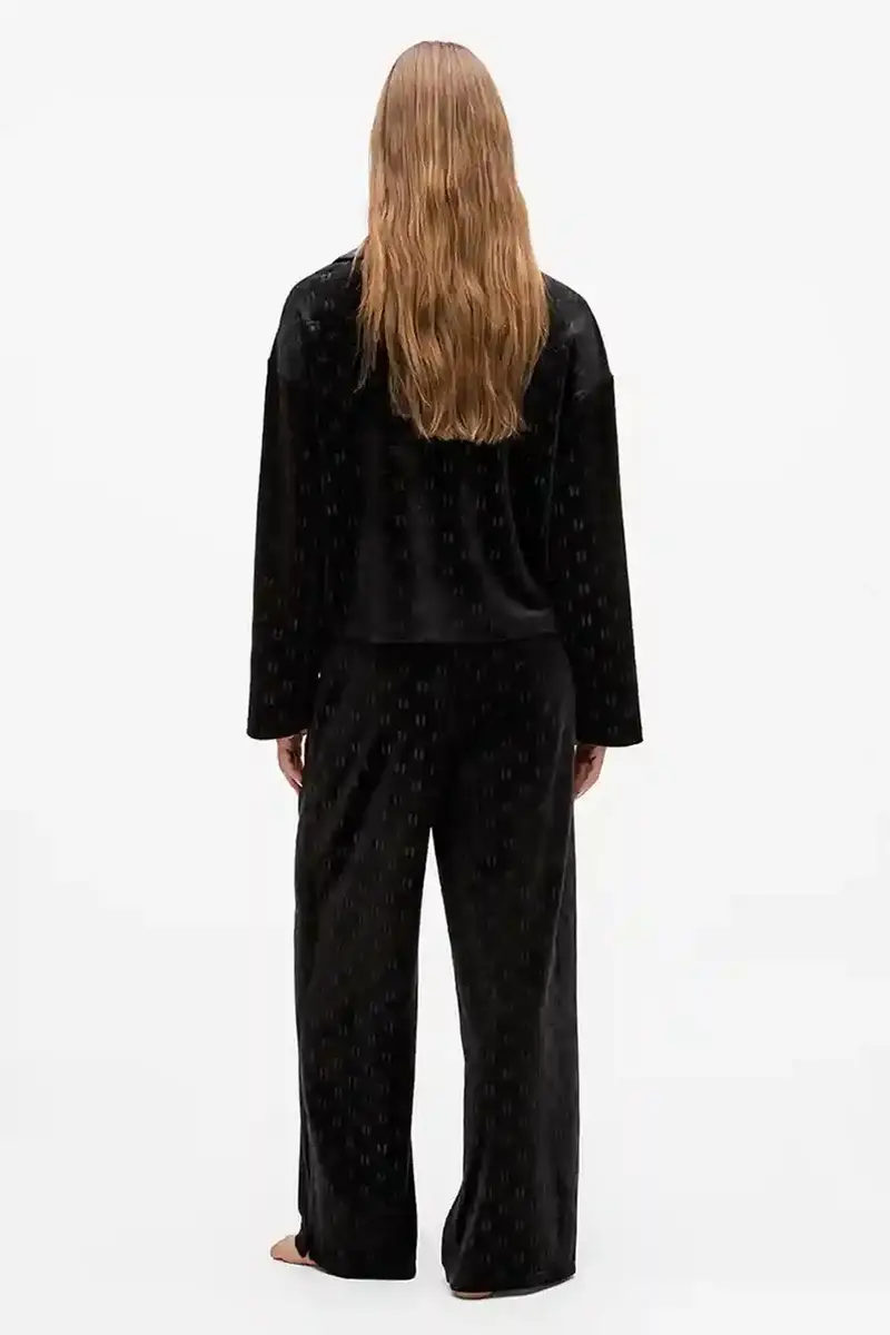 pantaloni tuta di cotone donna colore nero A4W44008 miniatura 4