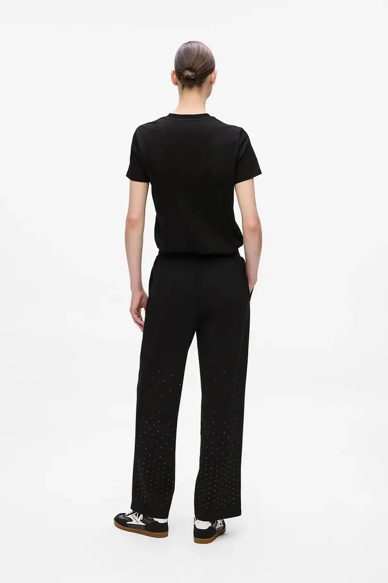 pantaloni tuta donna colore grigio con applicazione A4W10089 miniatura 2