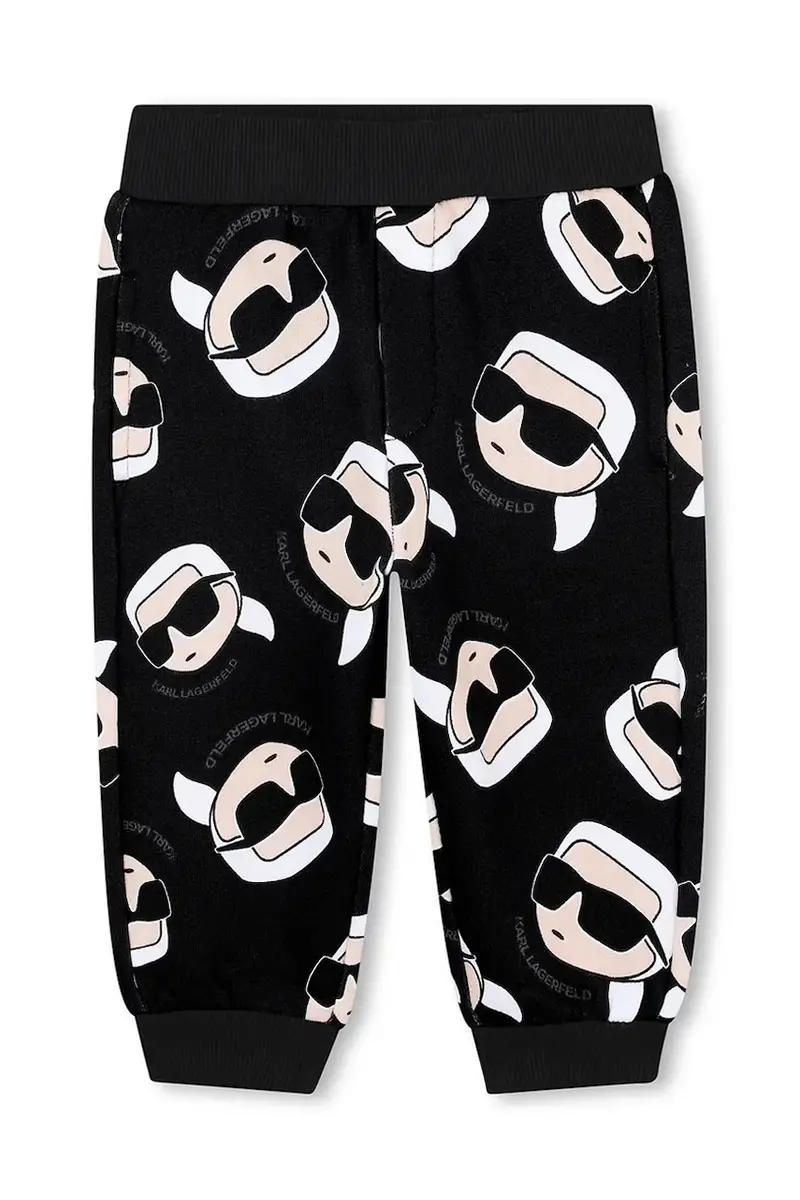 pantaloni tuta in cotone bambino/a colore nero Z30662 miniatura 2