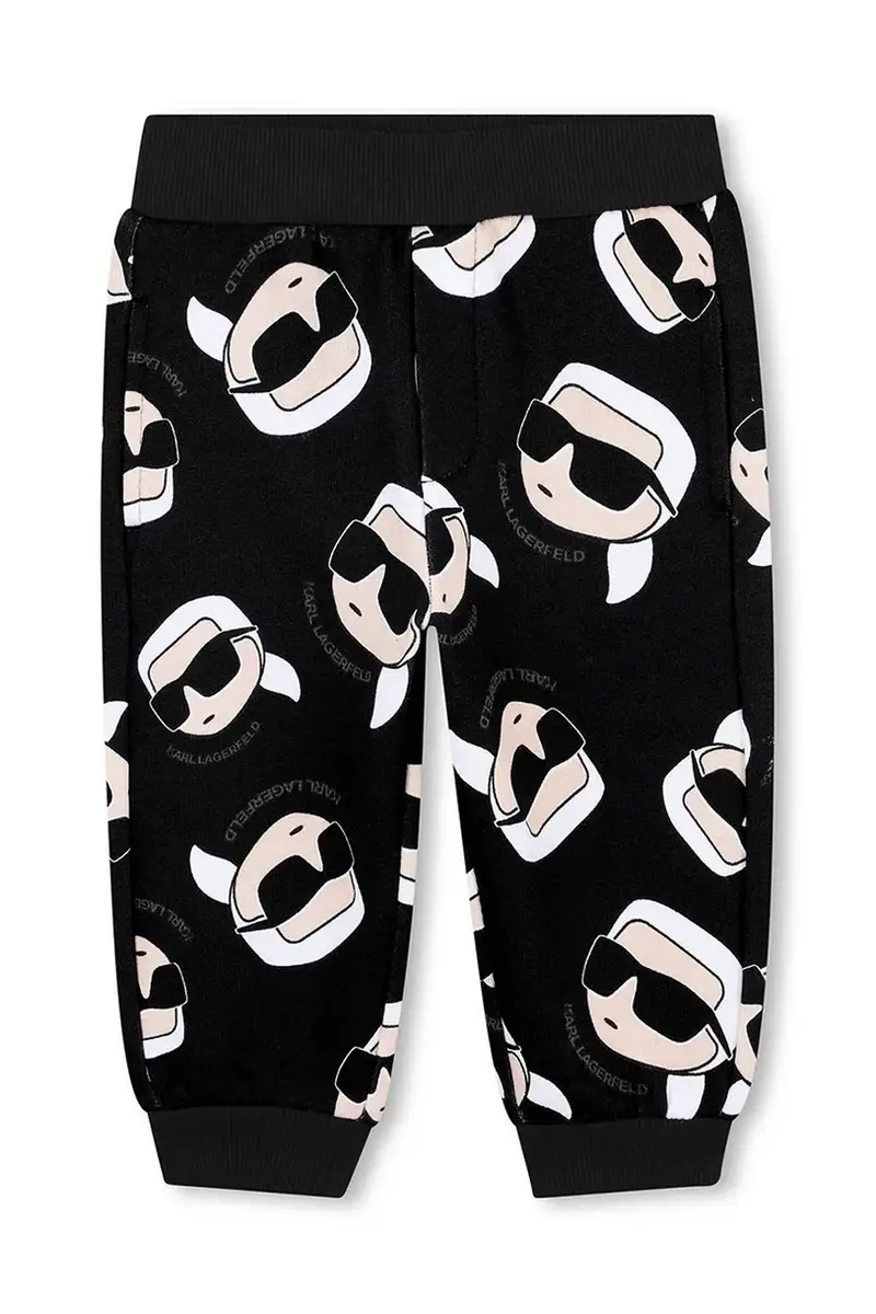 pantaloni tuta in cotone neonati colore nero Z30662 miniatura 2