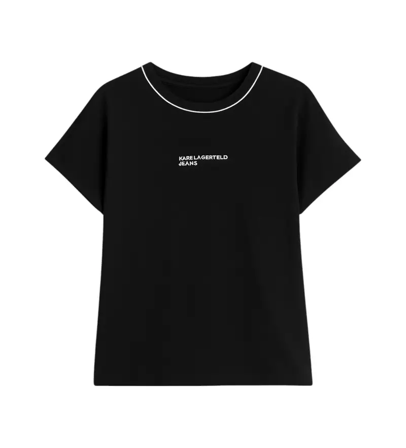 per donna. A3W17098 Maglietta nera con logo Drapey (XS), Nero, Casual, Cotone, Manica corta