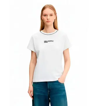 per donna A3W17098 T-shirt con logo Drapey in bianco (S), Casual, Cotone, Manica corta