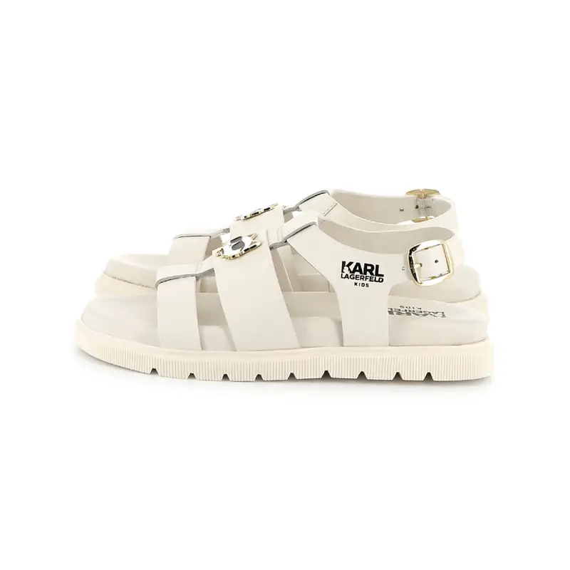 per ragazza Z30372 Sandali in pelle beige (38), Fibbia, Casual, moda per bambini