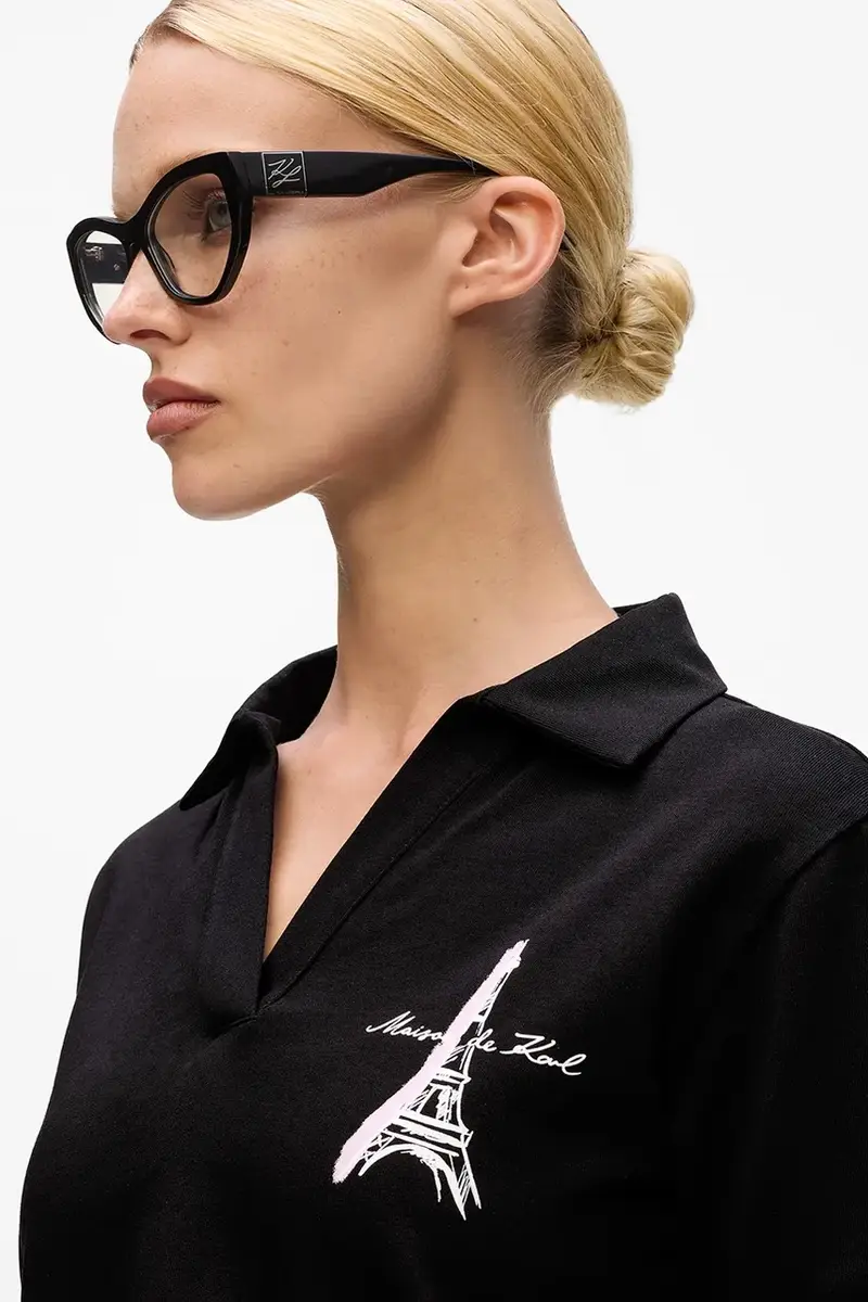 Karl Lagerfeld Polo Donna Nero 3152833 miniatura 3