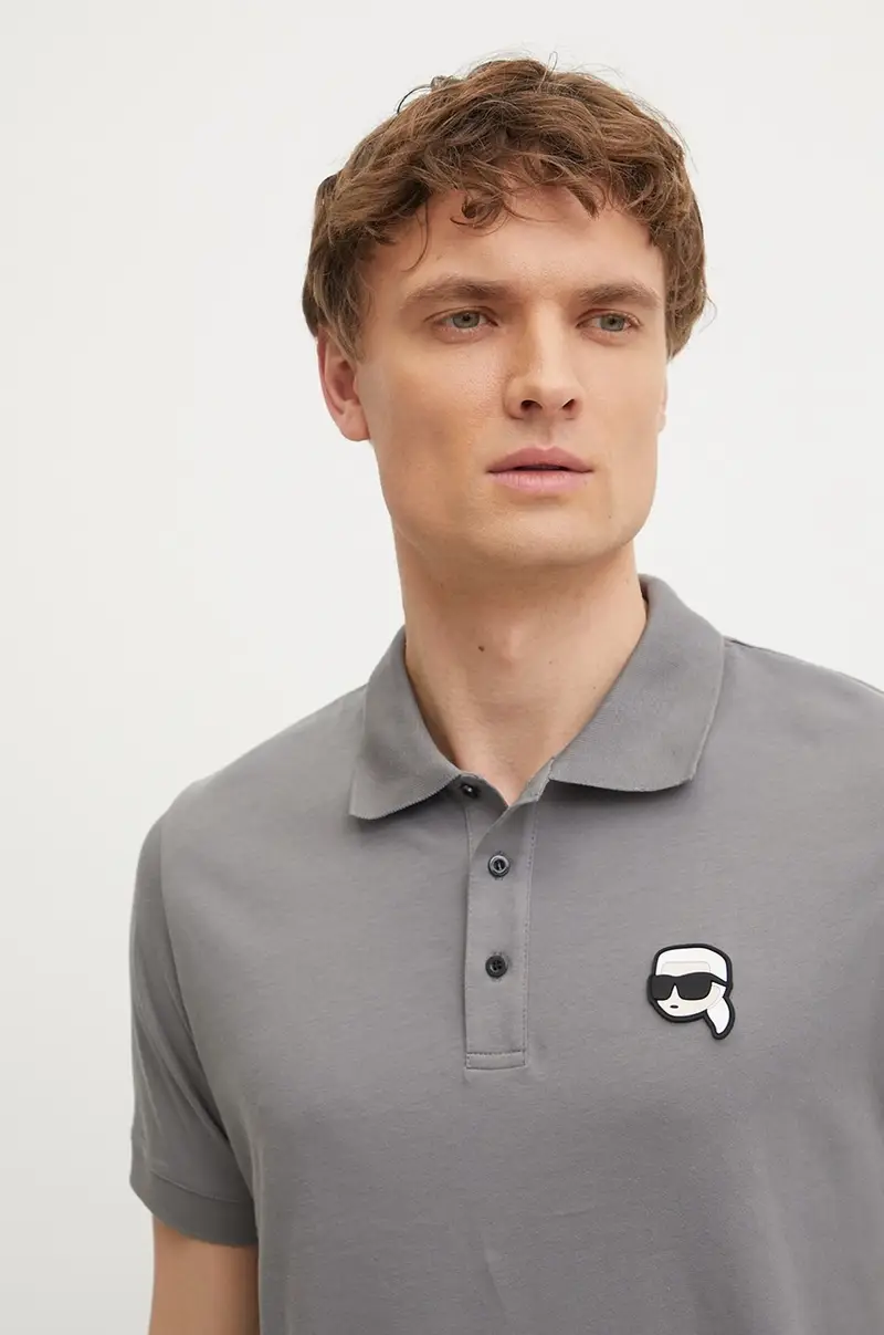 Karl Lagerfeld Polo Uomo Grigio 3609674 miniatura 4