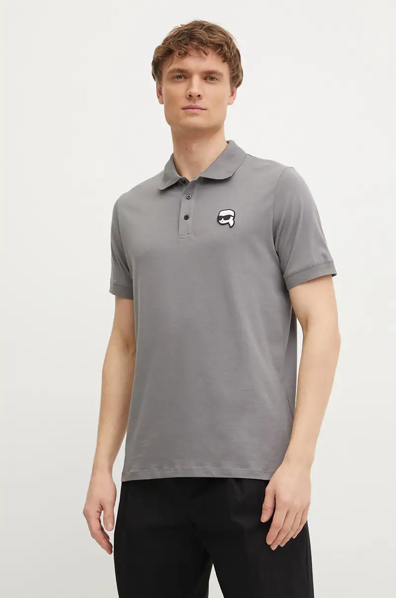 Karl Lagerfeld Polo Uomo Grigio 3609674