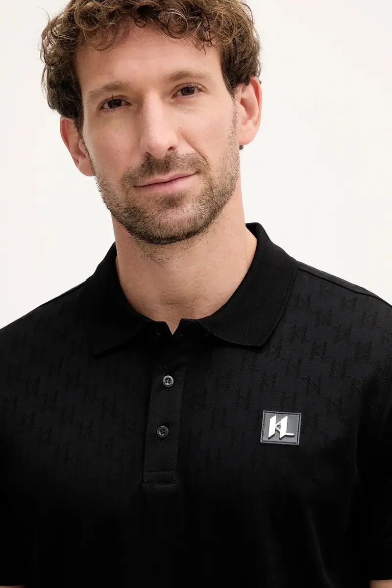 Karl Lagerfeld Polo Uomo Nero 3275780 miniatura 4