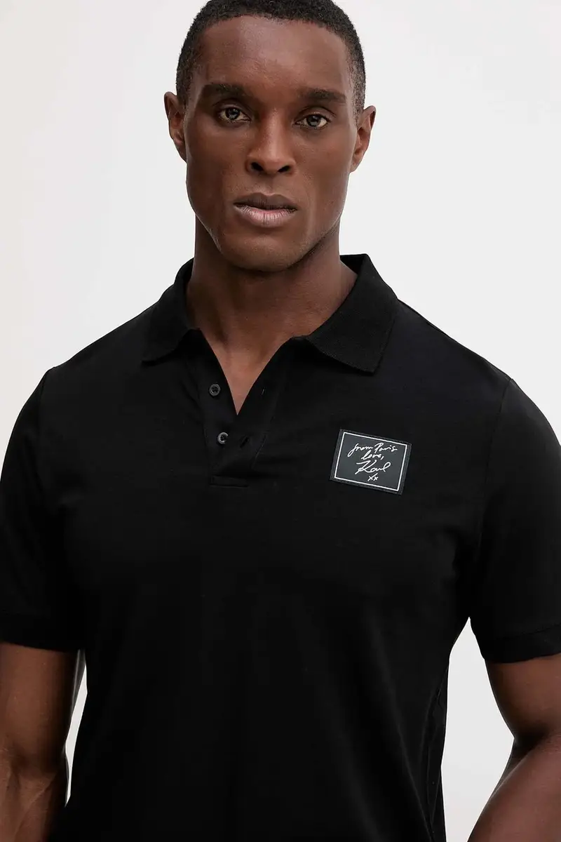 Karl Lagerfeld Polo Uomo Nero 3777502 miniatura 4