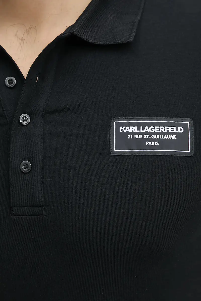 Karl Lagerfeld Polo Uomo Nero 3336938 miniatura 5