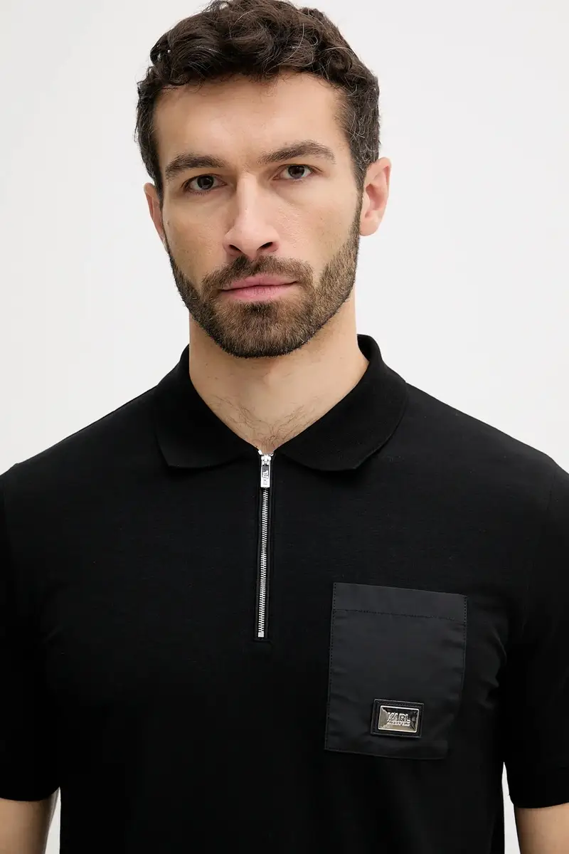 Karl Lagerfeld Polo Uomo Nero 3406325 miniatura 4