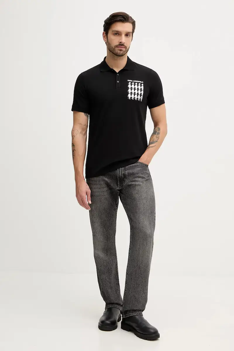 Karl Lagerfeld Polo Uomo Nero 3920276 miniatura 2