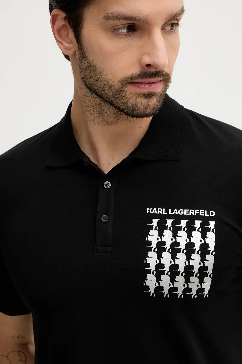 Karl Lagerfeld Polo Uomo Nero 3920276 miniatura 4