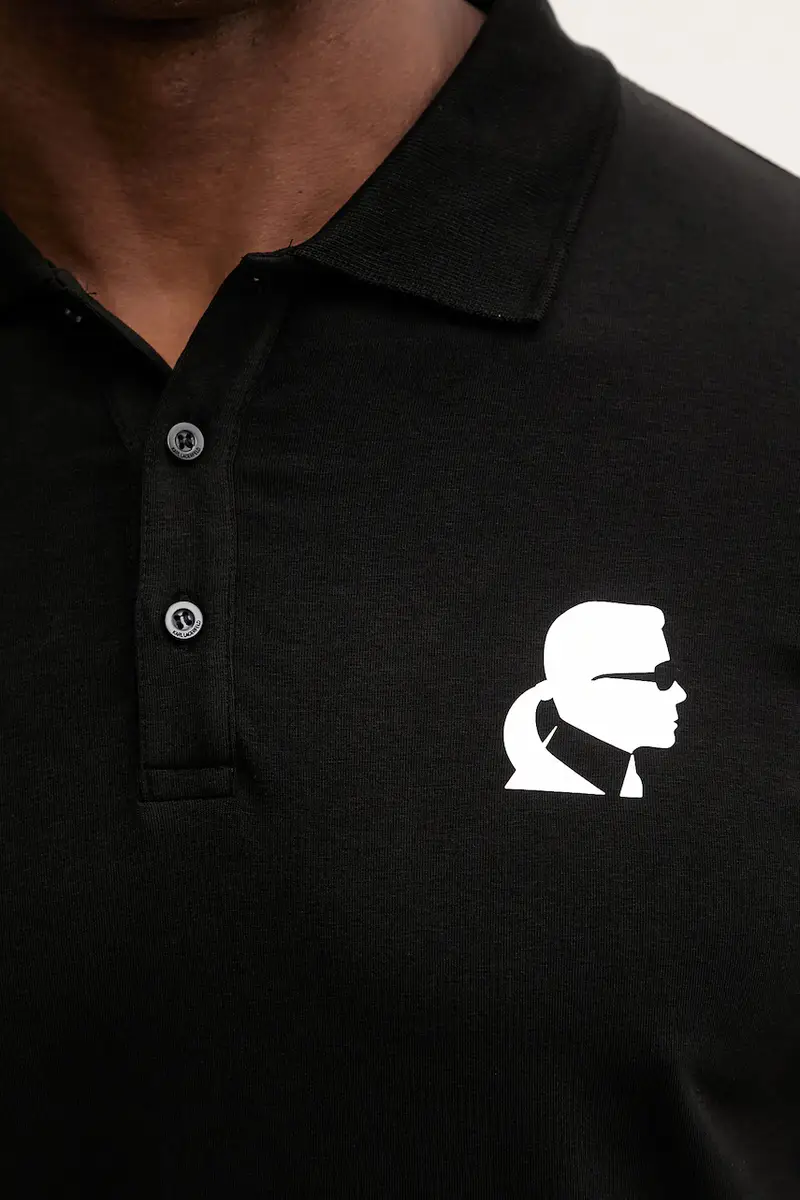 Karl Lagerfeld Polo Uomo Nero 3920569 miniatura 5