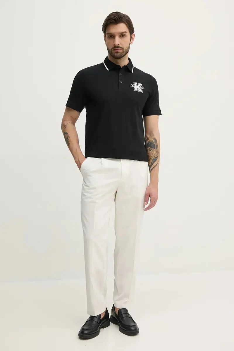 Karl Lagerfeld Polo Uomo Nero 3336943 miniatura 2