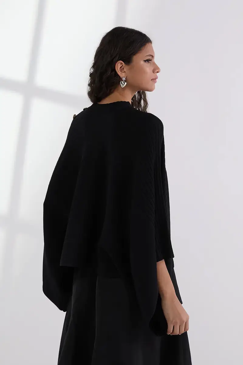 poncho colore nero A3W18031 miniatura 2