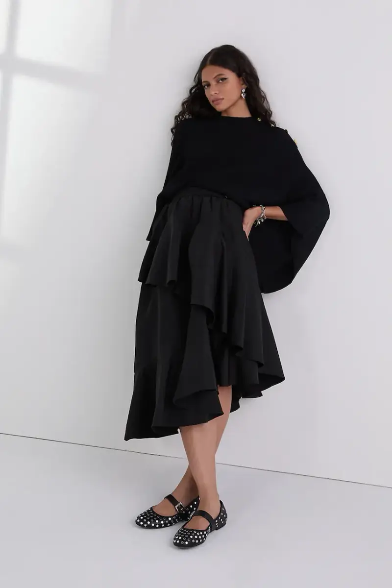 poncho colore nero A3W18031 miniatura 4