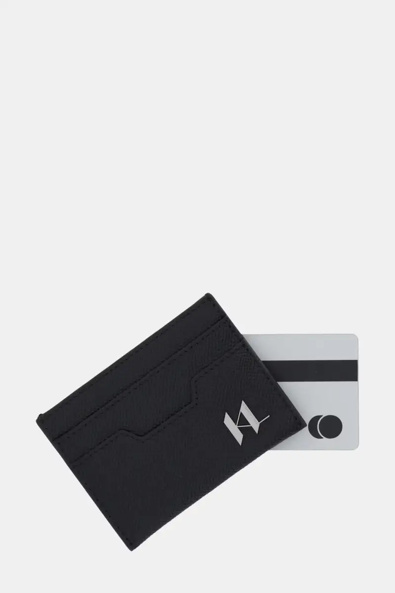 portacarte in pelle K/MONOGRAM Nero miniatura 3