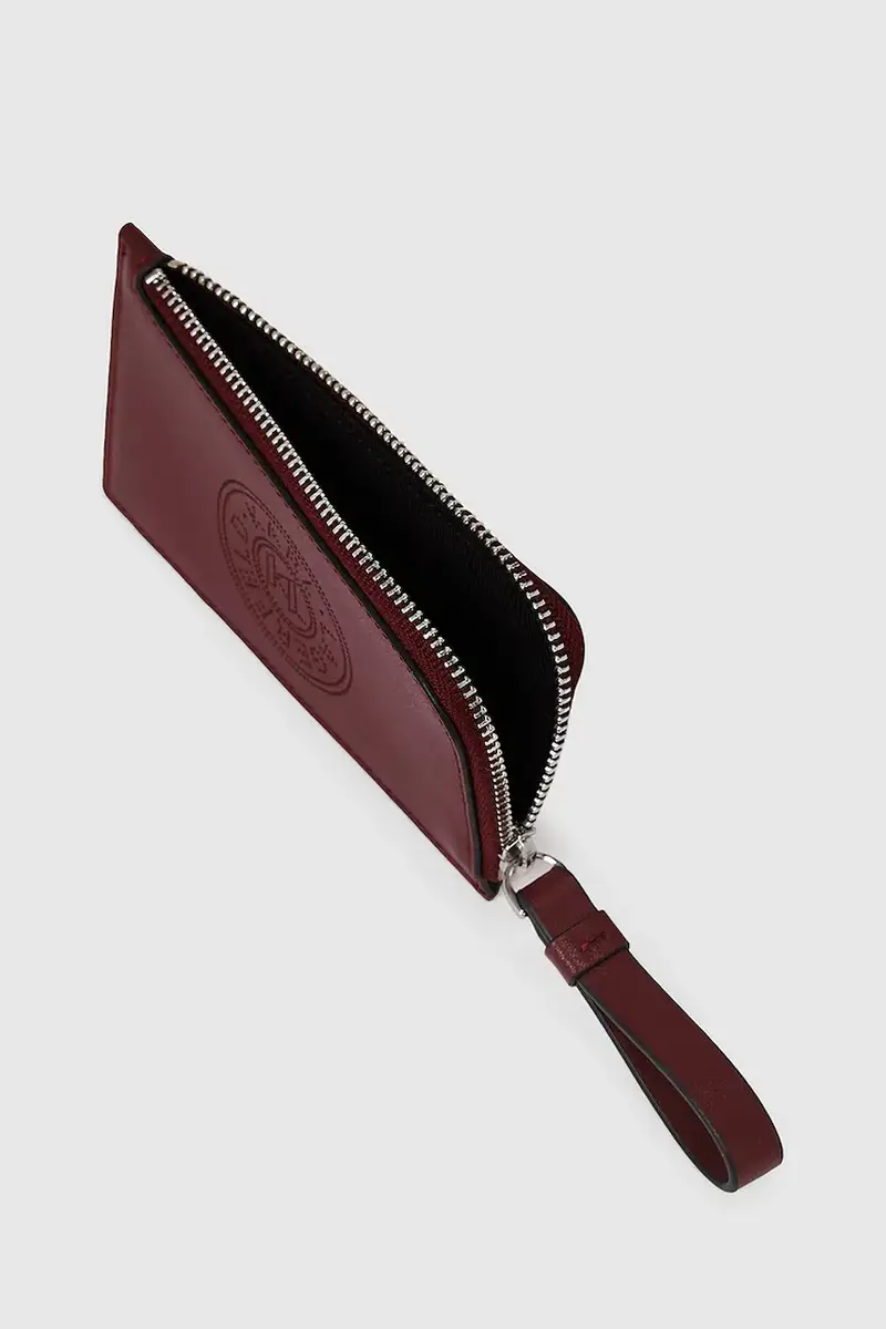 portafoglio in pelle donna colore granata A4W32024 miniatura 3