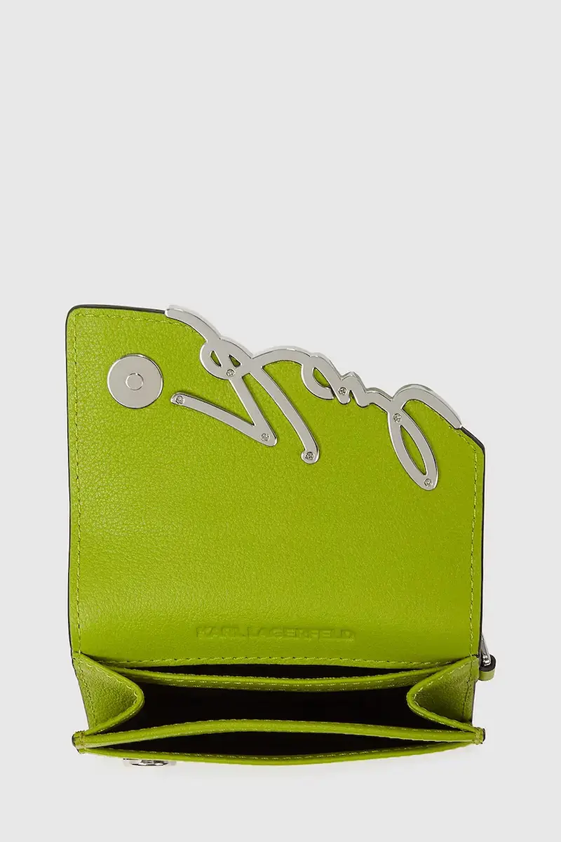 portafoglio in pelle donna colore verde A4W32019 miniatura 3