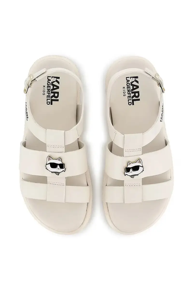 sandali in pelle bambino/a colore beige Z30372 miniatura 4