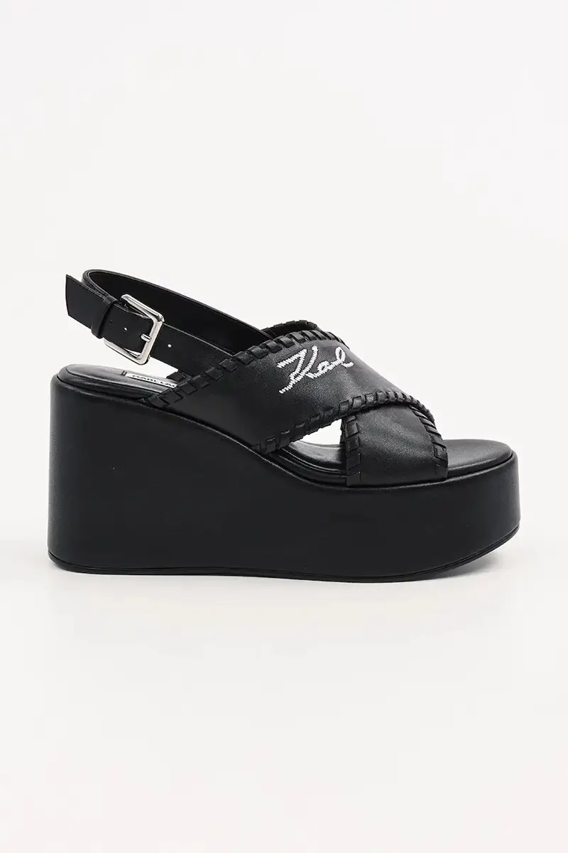sandali in pelle WENDY colore nero KL33372