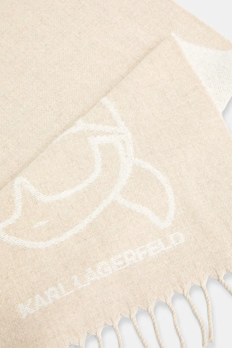 scialle con lana colore beige A4W33051 miniatura 3