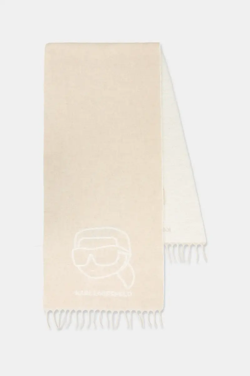 scialle con lana colore beige A4W33051