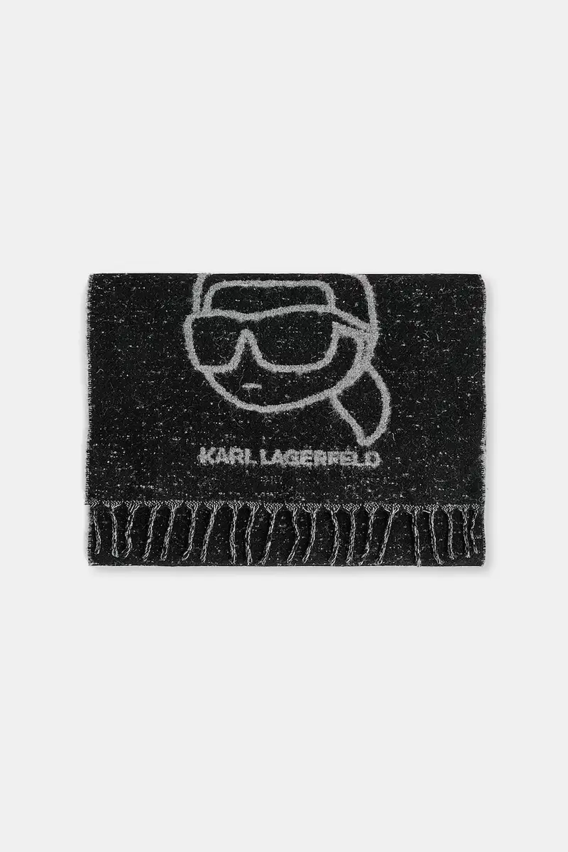 scialle con lana colore nero A4W33051 miniatura 2