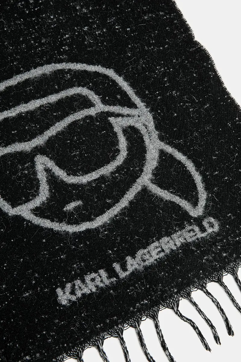 scialle con lana colore nero A4W33051 miniatura 3