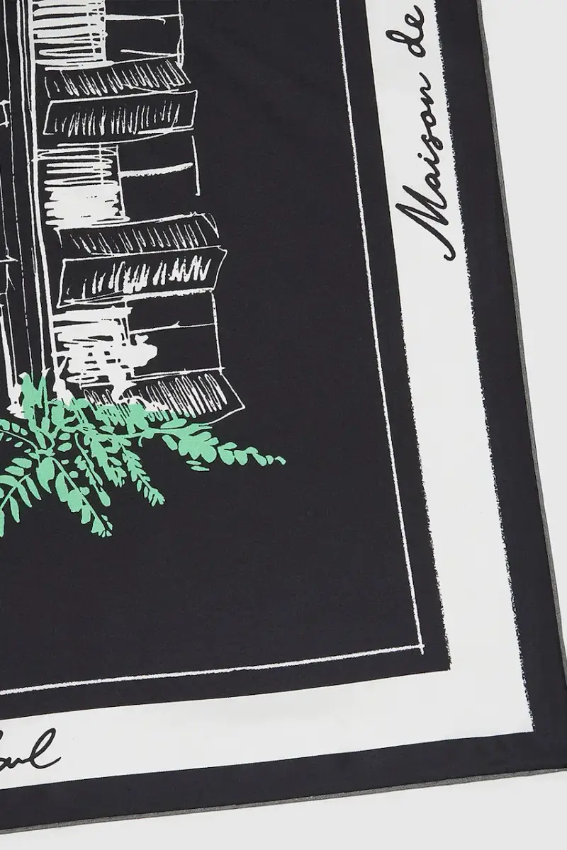 scialle in seta donna colore nero A4W33115 miniatura 3