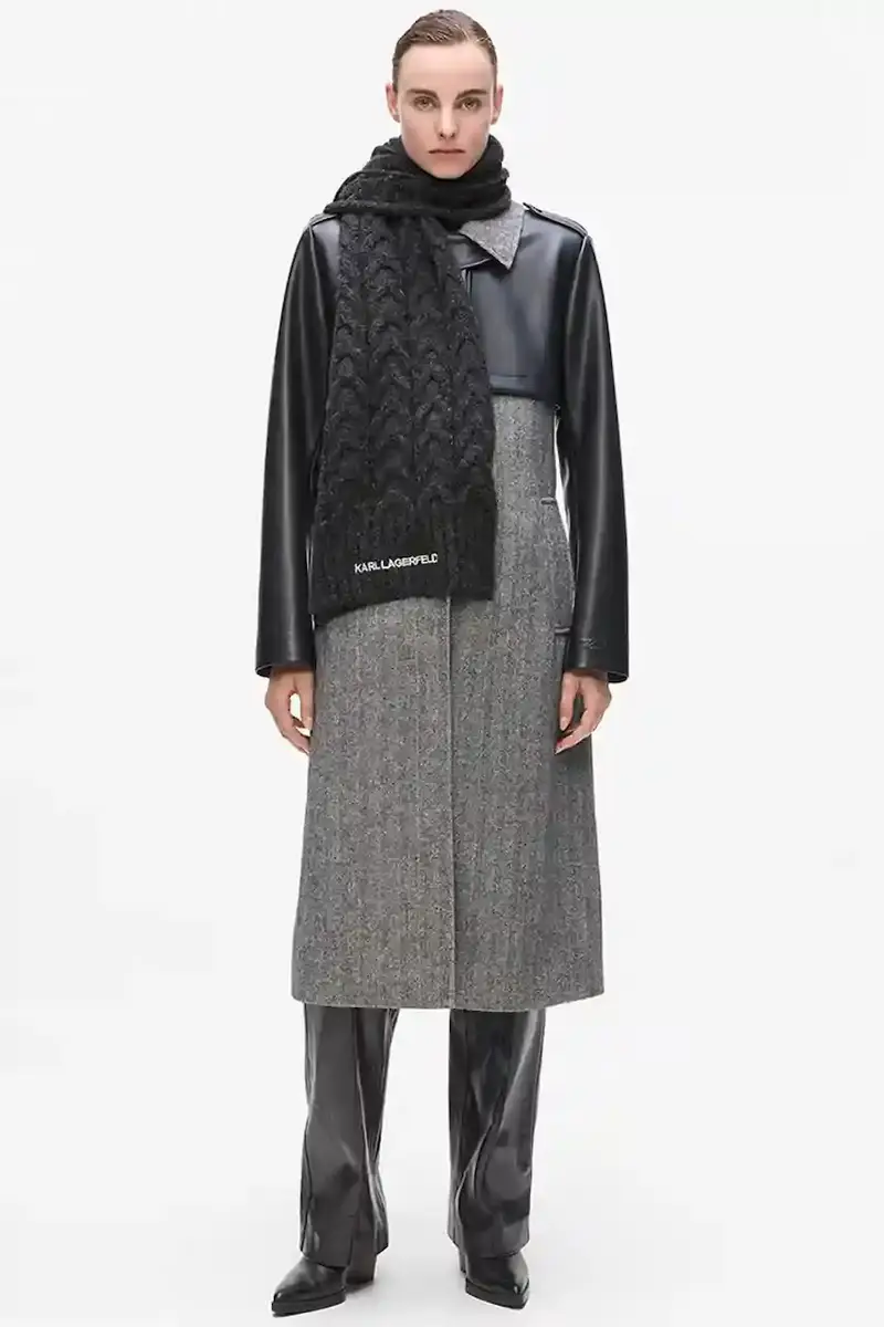 sciarpa con aggiunta di lana donna colore grigio A4W33029 miniatura 5