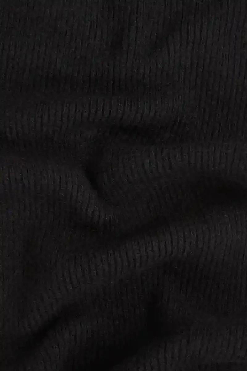 sciarpa con aggiunta di lana donna colore nero con applicazione A4W33028 miniatura 4