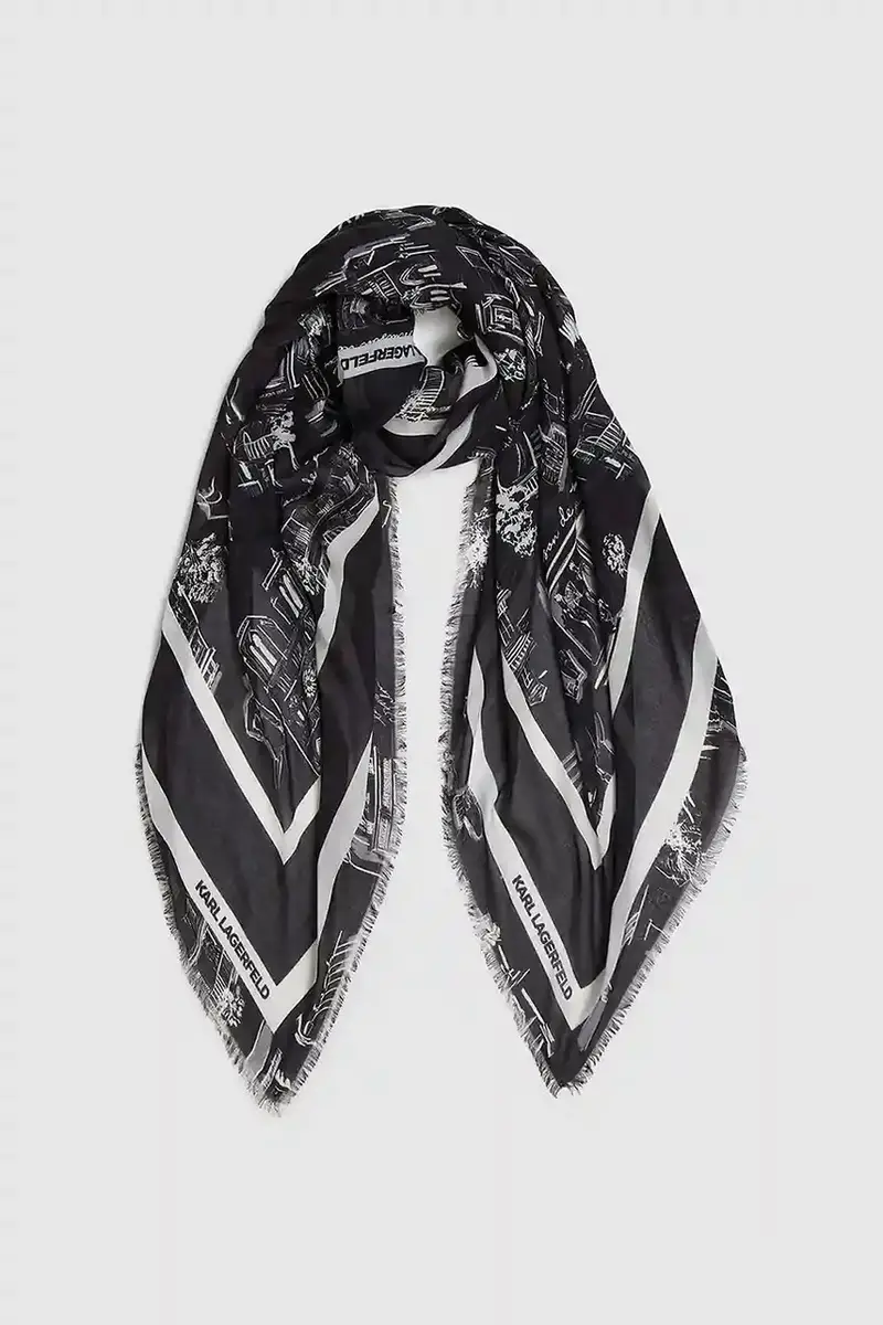 sciarpa di seta donna colore nero A4W33116 miniatura 2