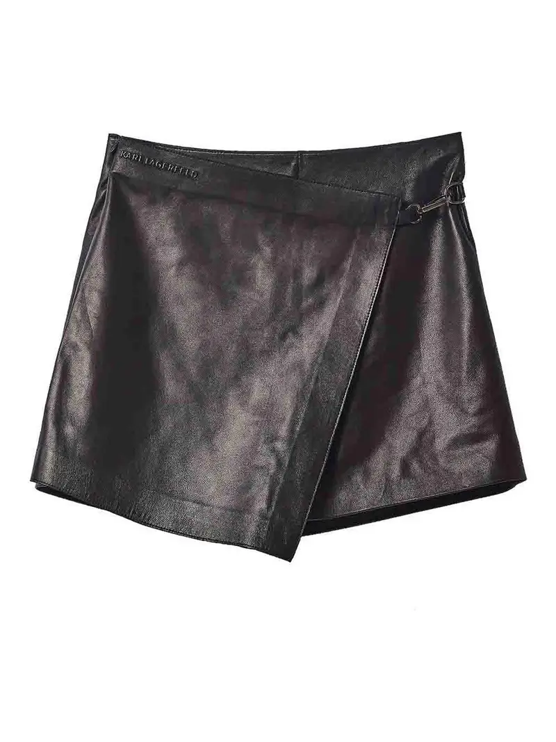 Skort in pelle Nero