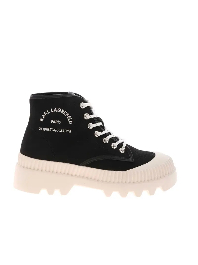 Sneakers nere con ricamo logo Nero