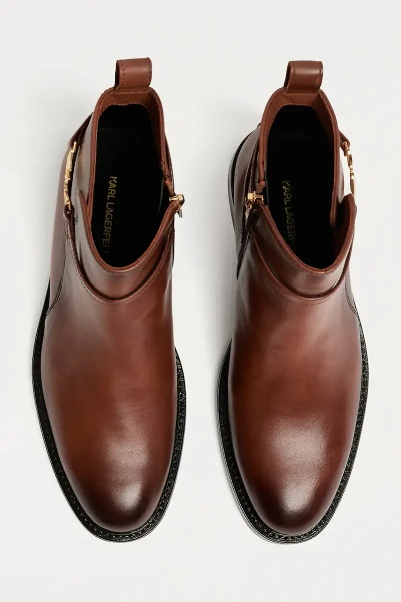 stivaletti alla caviglia in pelle BLAKE donna colore marrone KL41444 miniatura 4