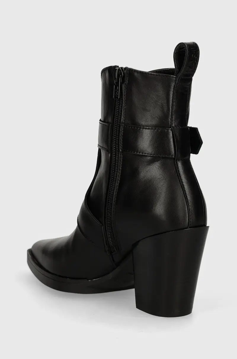 stivaletti alla caviglia in pelle KOWBOY donna colore nero KL31254 miniatura 3