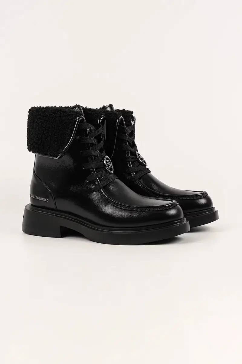 stivaletti alla caviglia in pelle MACIE donna colore nero KL41255 miniatura 2