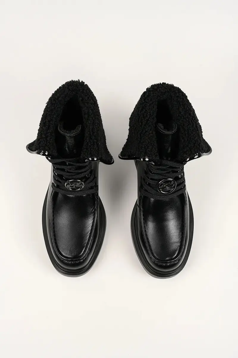 stivaletti alla caviglia in pelle MACIE donna colore nero KL41255 miniatura 4