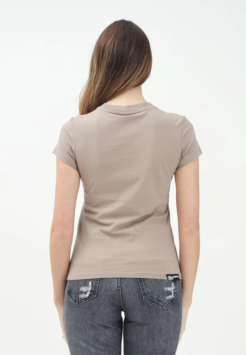Karl Lagerfeld T-shirt Donna Beige 917581 miniatura 3