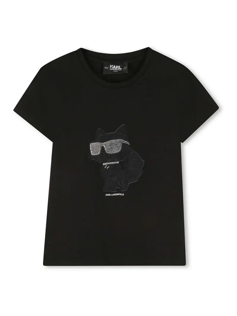 T-Shirt Con Applicazioni Nero
