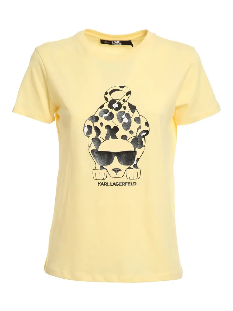 T-shirt con stampa animale Ikonik Giallo Chiaro