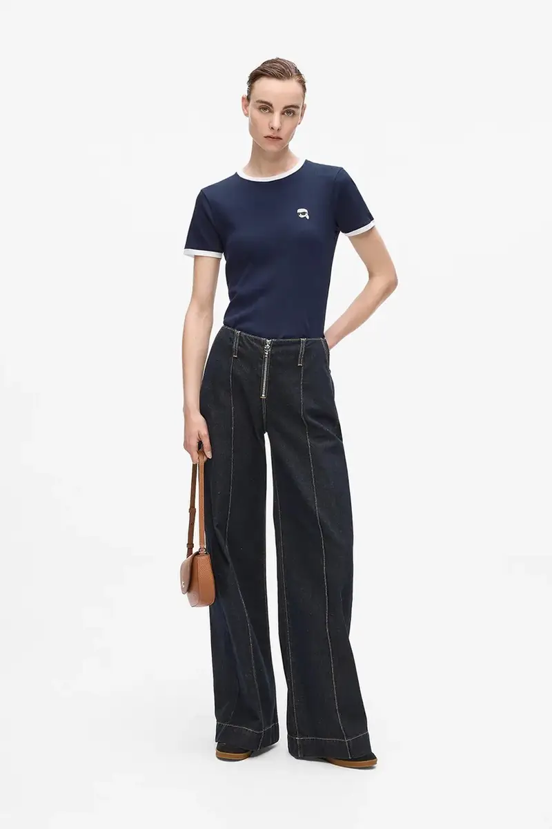 Karl Lagerfeld T-shirt Donna Blu 3246161 miniatura 4