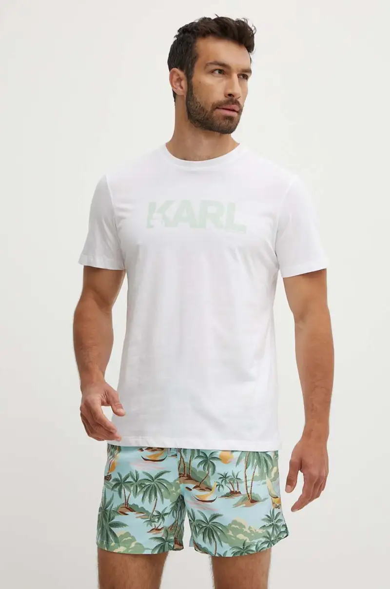 t-shirt in cotone colore bianco miniatura 2