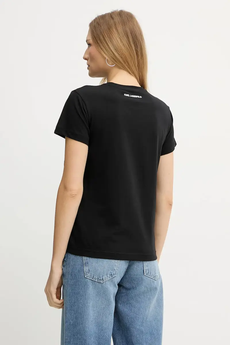 t-shirt in cotone colore nero miniatura 3