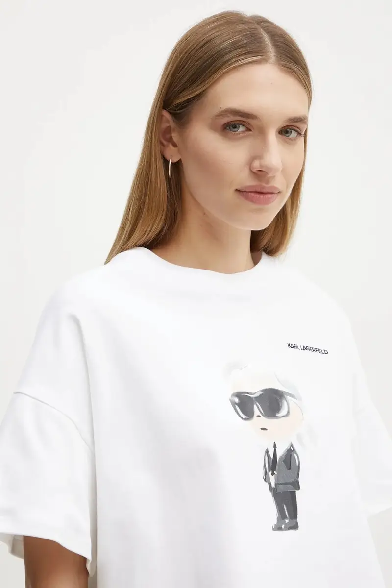 Karl Lagerfeld T-shirt Donna Beige 3527397 miniatura 4